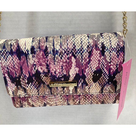 Betsey Johnson Women Crossbody Bag Wallet Purse Multicolor Skin XOSAM - Picture 4 of 11